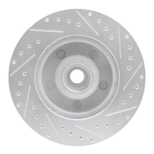 Dodge Ram 1500 Van Brake Rotor (1) - Front Left - R1 Concepts - Drilled & Slotted - Silver - 2003